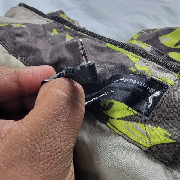 Quiksilver Mens Medium Green Winter Ski Jacket Multi Face All Over Print Vented - Picture 8 of 14